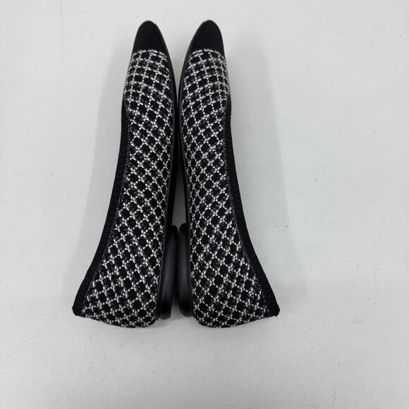 Vivaia Almond Toe Black Tweed Knit Slip On Ballet Flats Shoes Womens 39.5 US 8.5 - Picture 6 of 9